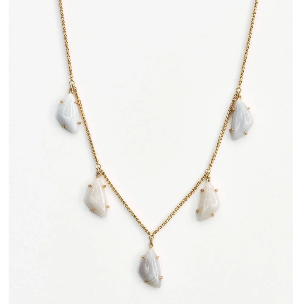 ✨HP✨ Lucky Brand White Agate Adjustable Necklace